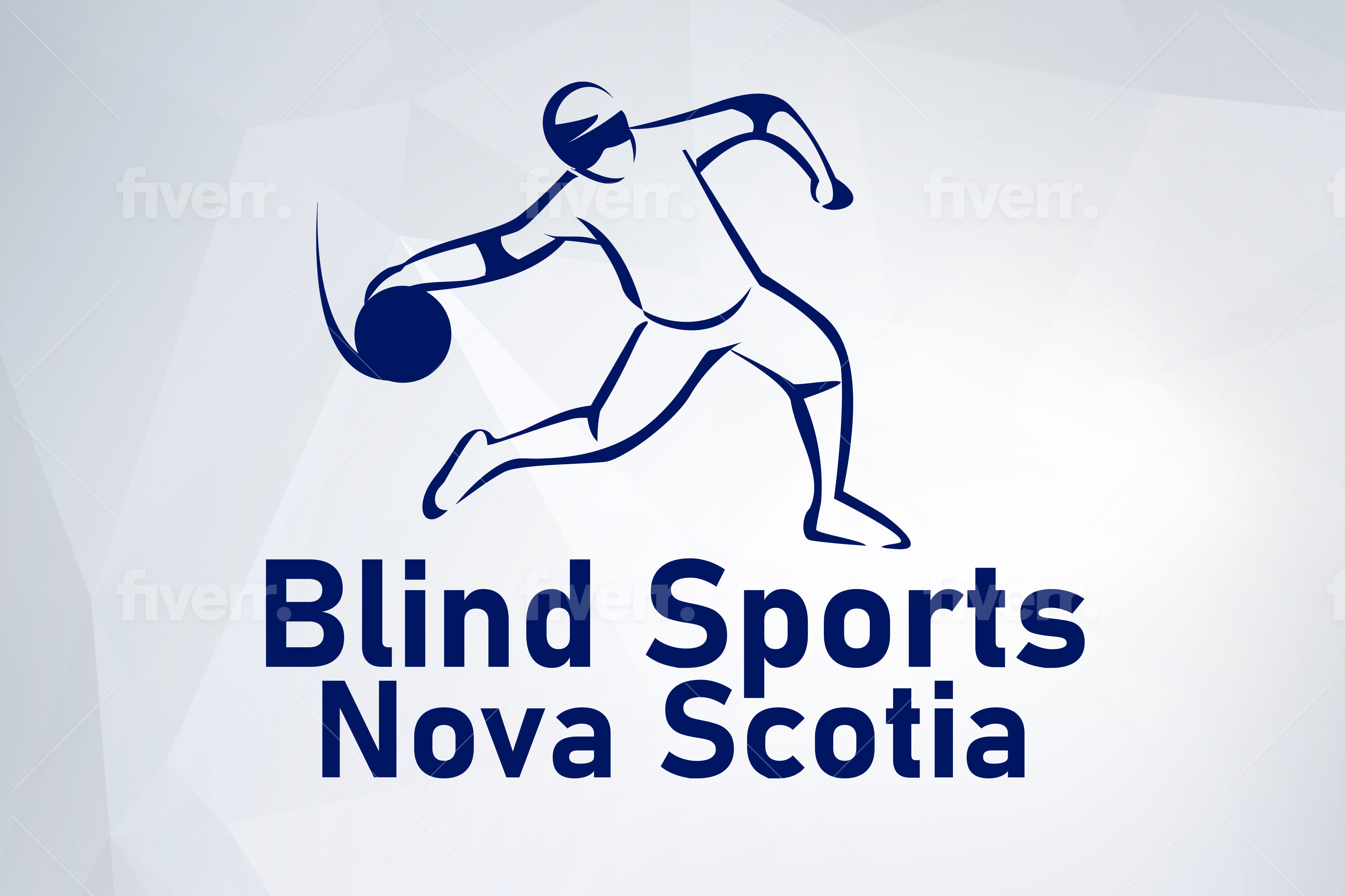  Blind Sports Nova Scotia logo, including outline of person throwing a goalball